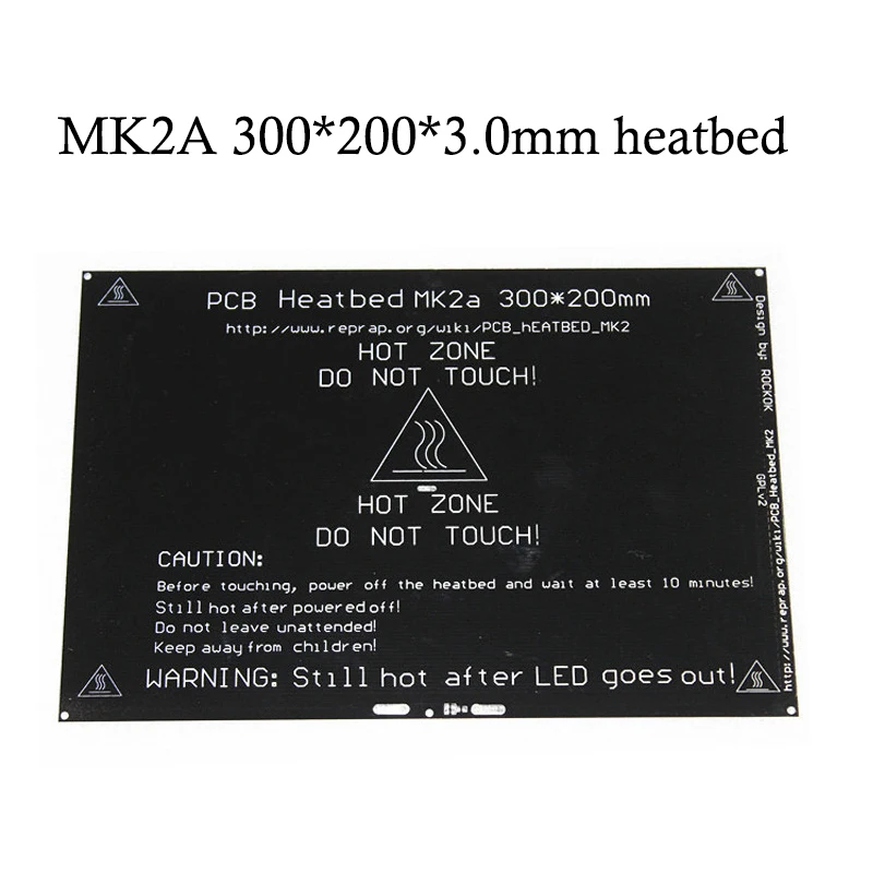 

12V/24V RepRap MK2A 300*200*3.0mm Heatbed Ramps 1.4 PCB Aluminum Hotbed Heated Bed For MK2a 3D Printer Parts on Linear guide