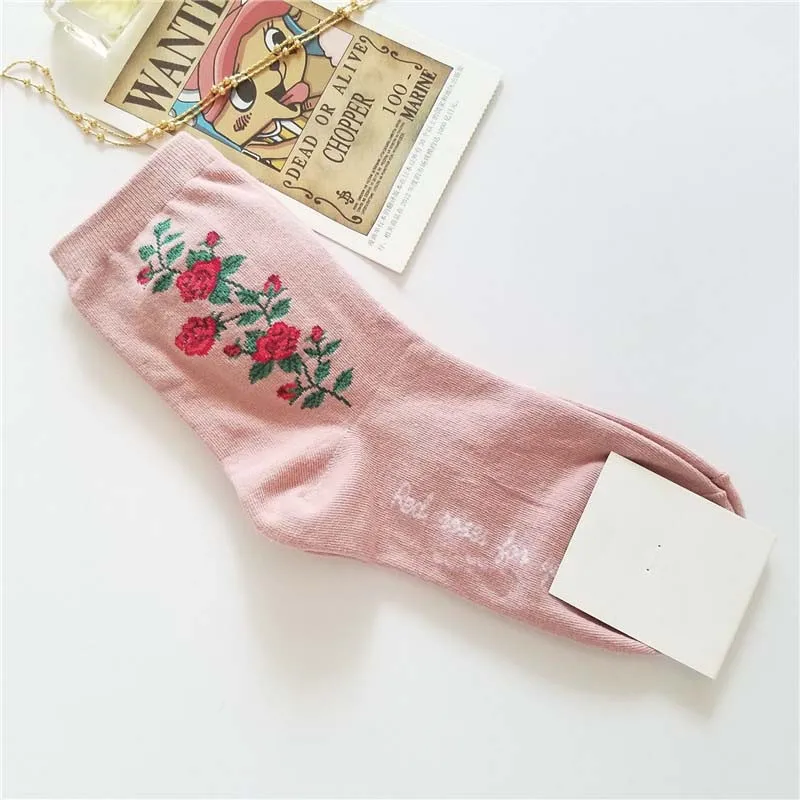 Korean Style Women Harajuku Cotton Spring Autumn Winter Women Socks 4 Color Wild Rose Funny Sock Comfortable Antiskid Cute Socks
Korean Style Women Harajuku Cotton Spring Autumn Winter Women Socks 4 Color Wild Rose Funny Sock Comfortable Antiskid Cute Socks
