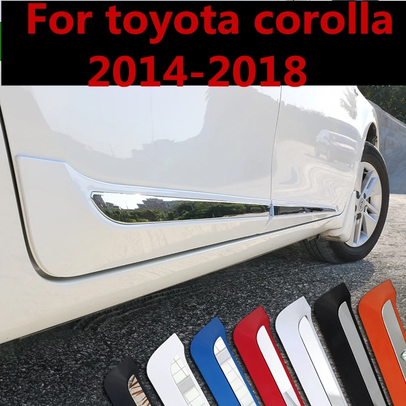 Для toyota corolla 2014 2018 хромированная abs дверная боковая линия для отделки корпуса