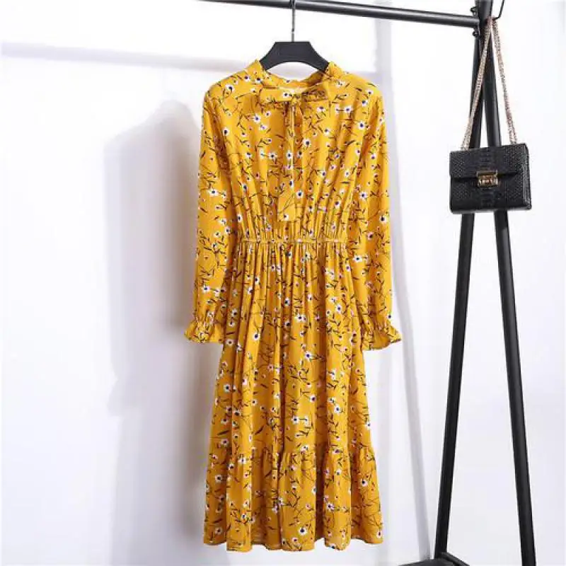 Zuolunouba New Summer Vintage Floral Print Bow Dress Women A-line Long Dresses Female Yellow Shrink Waist
Zuolunouba New Summer Vintage Floral Print Bow Dress Women A-line Long Dresses Female Yellow Shrink Waist