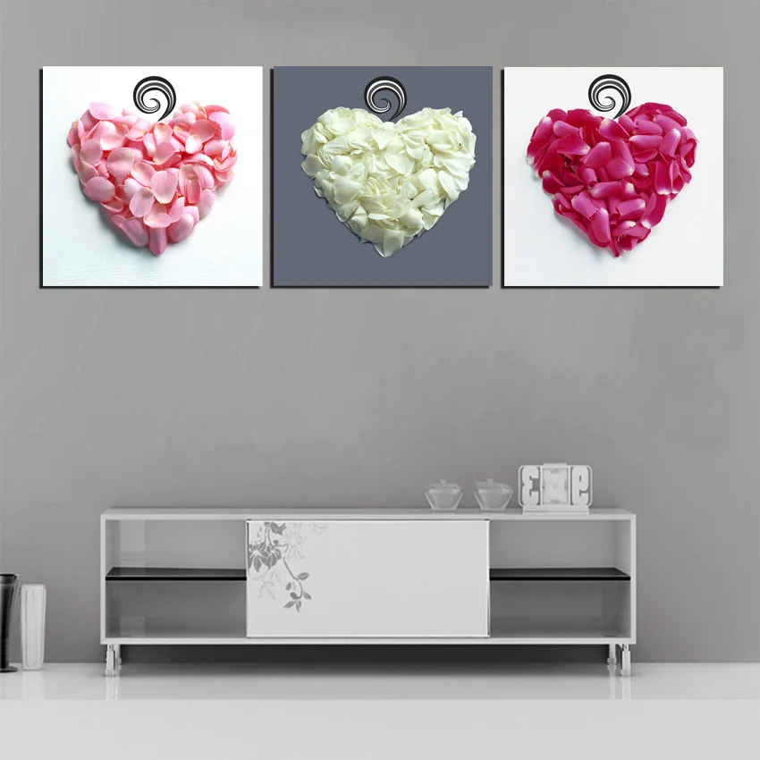 Фото 3 Панели любовь сердце цветочные лепестки художественные - купить