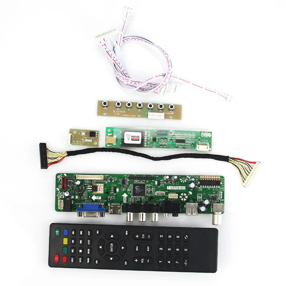 Плата драйвера контроллера ЖК светодиодный T.VST59.03 для LTN141XF L01 (TV + HDMI VGA CVBS USB) LVDS