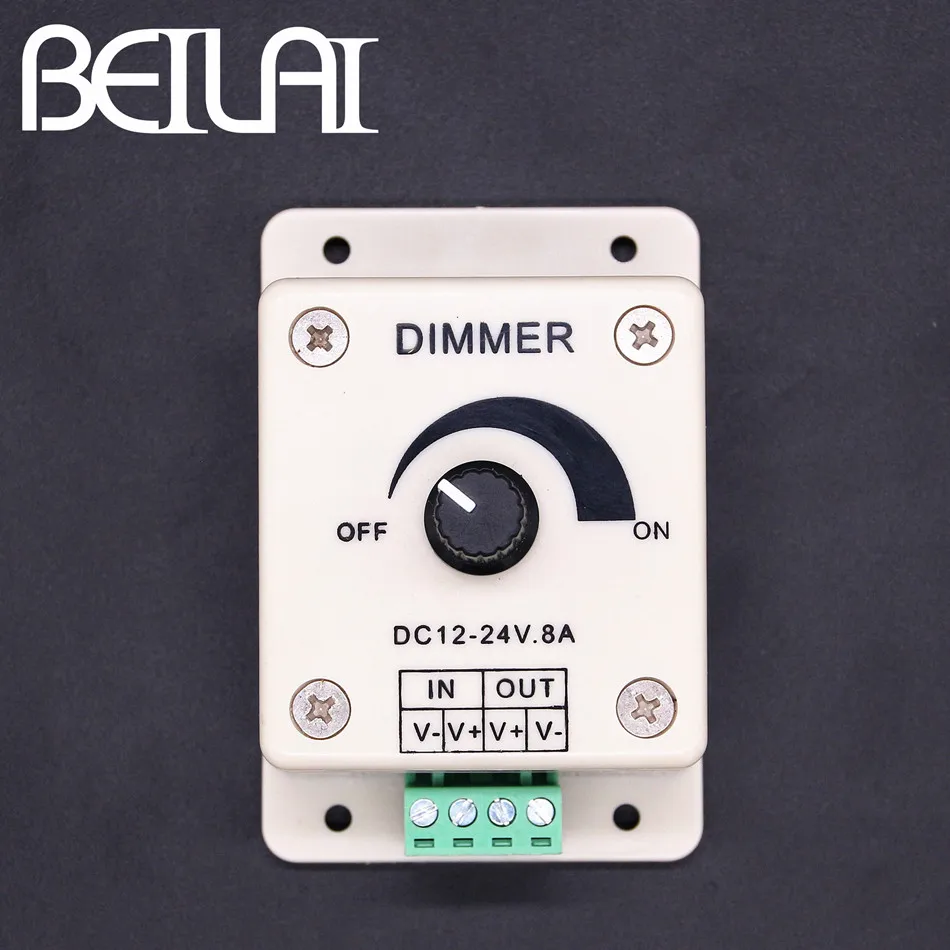 BEILAI DC 12 В 24 8A Мини светодиодный диммер регулятор яркости Регулируемый для SMD 5050 5630