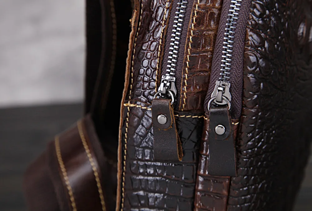 Top Quality Men First Layer Cowhide Genuine Leather Shoulder Messenger Bag Travel Trend Crocodile Grain Sling Chest Day Pack
Top Quality Men First Layer Cowhide Genuine Leather Shoulder Messenger Bag Travel Trend Crocodile Grain Sling Chest Day Pack