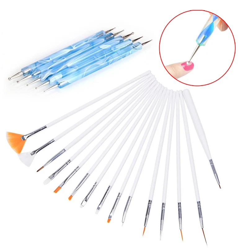 Pro Women Nail Tools Sets 15Pcs Nail Art Design Painting Drawing Brushes White + 5 X 2 Way Marbleizing Dotting Pen Tools Set TN
Pro Women Nail Tools Sets 15Pcs Nail Art Design Painting Drawing Brushes White + 5 X 2 Way Marbleizing Dotting Pen Tools Set TN