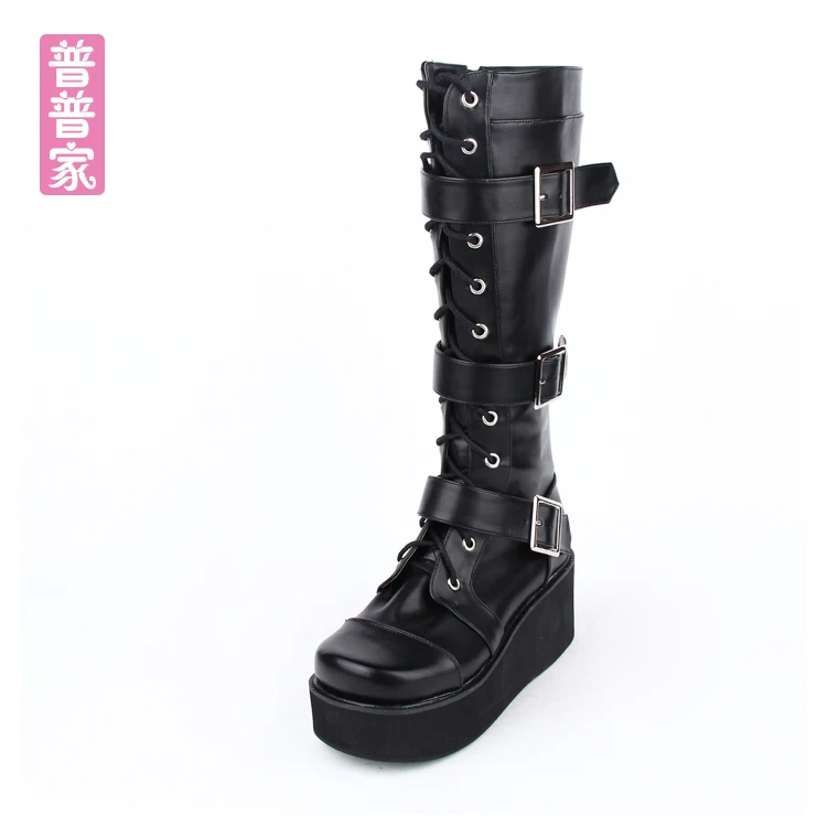 Princess sweet punk shoes Japanese punk wind thick bottom lace high boots COS muffin buckle high boots fashion women pu9708
Princess sweet punk shoes Japanese punk wind thick bottom lace high boots COS muffin buckle high boots fashion women pu9708