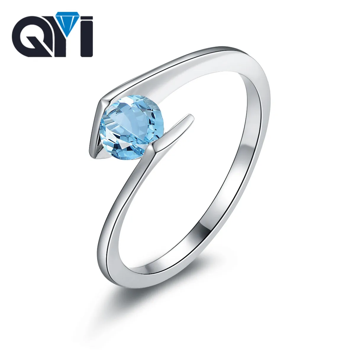 QYI Sky Blue Topaz Ring 925 Sterling Silver Gemstone Fine Jewelry Rings for Women Gemstone Twist Solitaire Engagement Rings
QYI Sky Blue Topaz Ring 925 Sterling Silver Gemstone Fine Jewelry Rings for Women Gemstone Twist Solitaire Engagement Rings