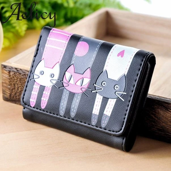 Aelicy Cartoon Cat Travel Passport Bag Multi Credit Id Card Holder Leather Women Wallets With Coin Pocket Lady Handbag Bags | Багаж и