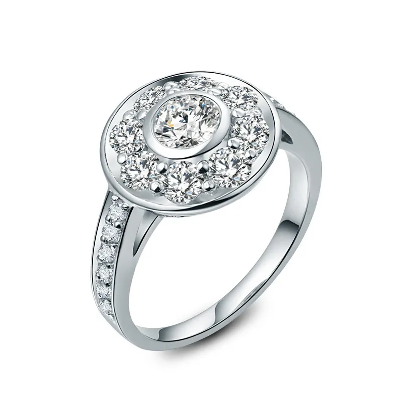 Unique Genuine NSCD Diamond Silver Mounting 2.5Ct Diamond Engagement Ring Women Sterling Silver Jewelry 18K White Gold Plated
Unique Genuine NSCD Diamond Silver Mounting 2.5Ct Diamond Engagement Ring Women Sterling Silver Jewelry 18K White Gold Plated
