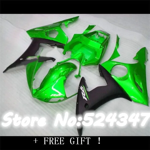 

Nn-Custom motorcycle ABS fairings set for 2003 2004 2005 YZFR6 03 04 05 YZF R6 green black fairing kits body repair parts