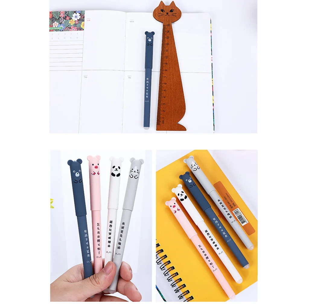4PCS Erasable Cute Cat gel pen cartoon pen eraser 0.35mm Creative Stationery Student Pen Full Needle Black Ink Pen Office Suppli
4PCS Erasable Cute Cat gel pen cartoon pen eraser 0.35mm Creative Stationery Student Pen Full Needle Black Ink Pen Office Suppli