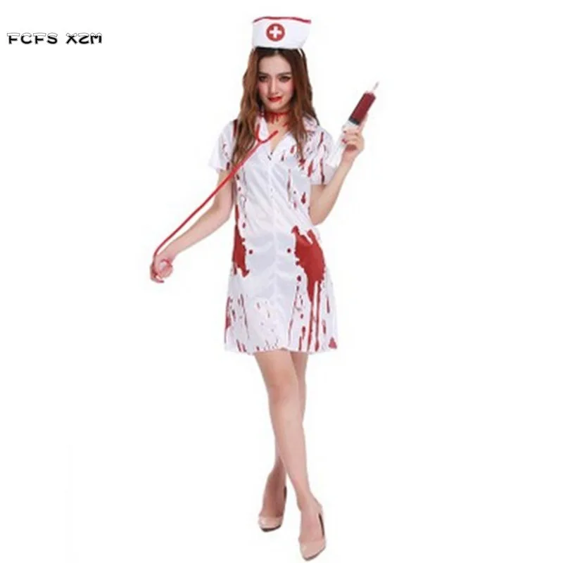 Halloween Doctor Nurse Costumes for woman Female Horrible bloody Zombie Cosplays Purim Carnival Christmas Nightclub Party dress
Halloween Doctor Nurse Costumes for woman Female Horrible bloody Zombie Cosplays Purim Carnival Christmas Nightclub Party dress