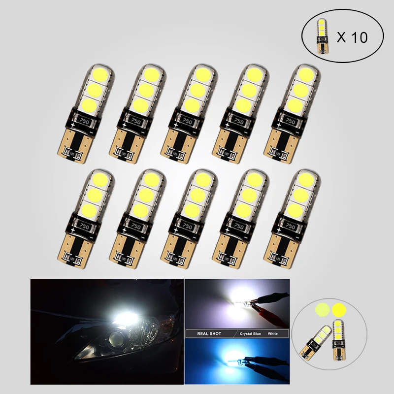 10 светодиодный т. Автомобильные светодиодные лампы T10 W5W 194 12 В 5050 6 SMD | Автомобили и