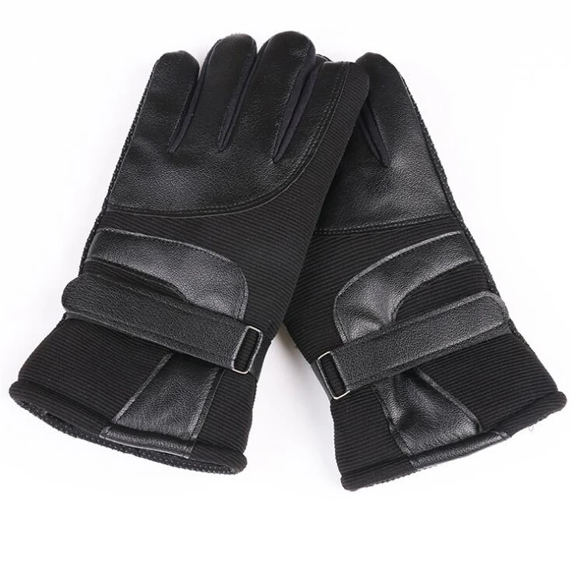 Новые мужские перчатки для сенсорного экрана из искусственной кожи теплые