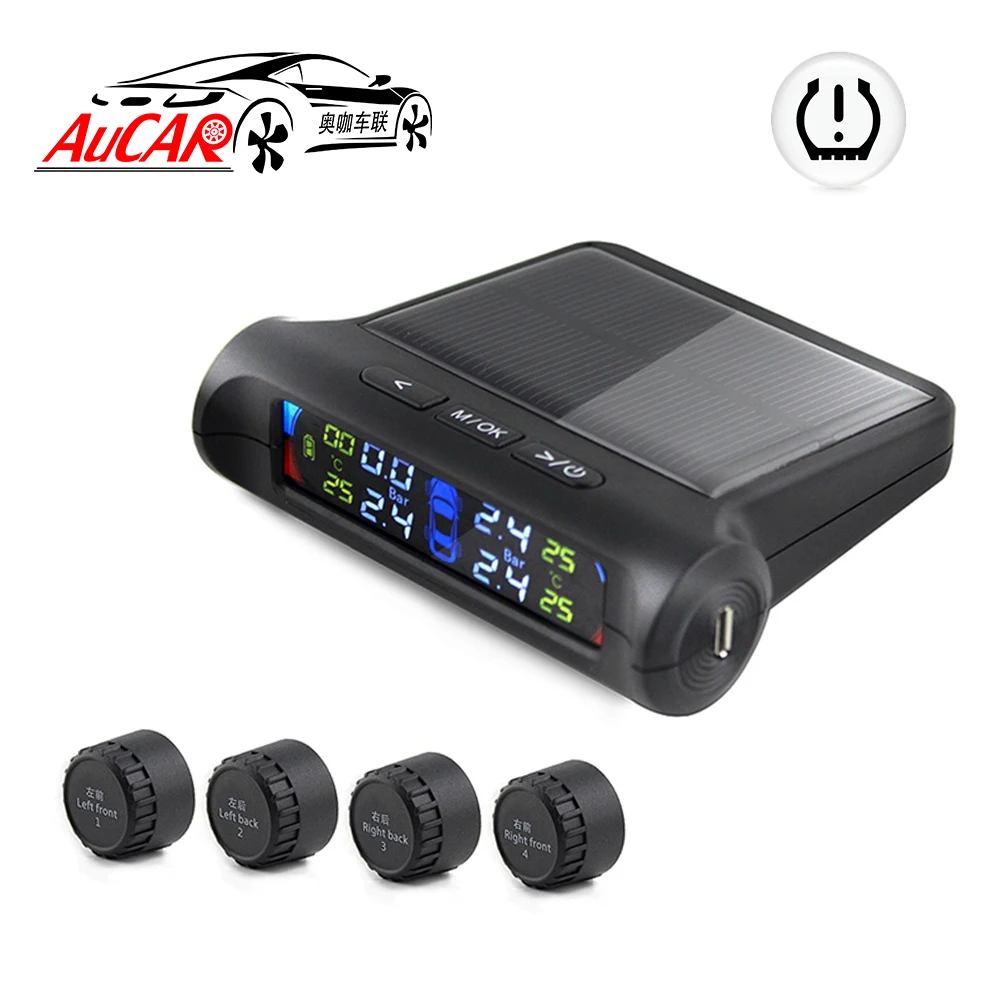Светодиодная автомобильная система контроля давления в шинах TPMS беспроводной ЖК