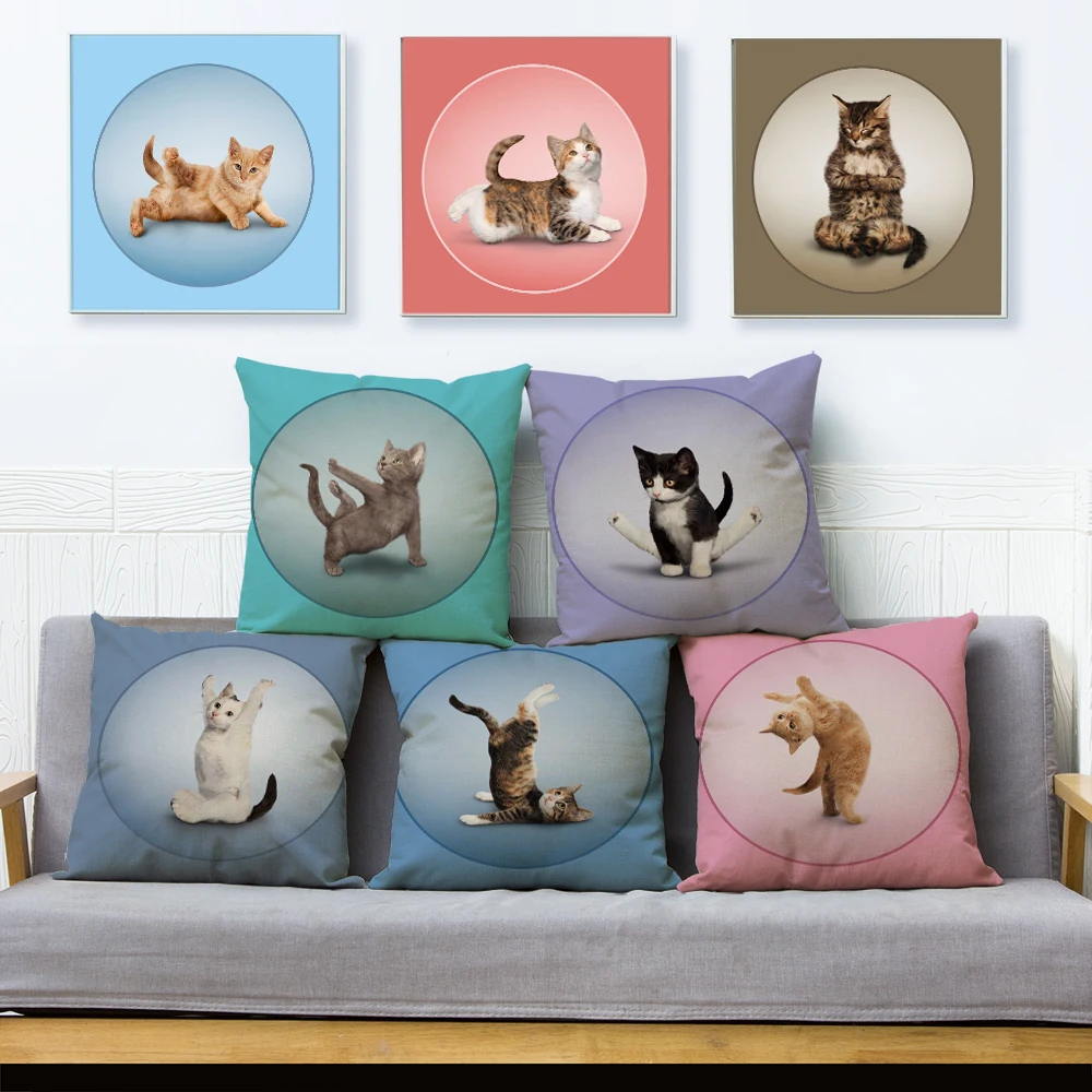 Cute Cartoon Animal Pet Cat Cushion Cover for Car Sofa Home Decor Pillowcase 45*45cm Linen Pillow Covers Pillows Case
Cute Cartoon Animal Pet Cat Cushion Cover for Car Sofa Home Decor Pillowcase 45*45cm Linen Pillow Covers Pillows Case
