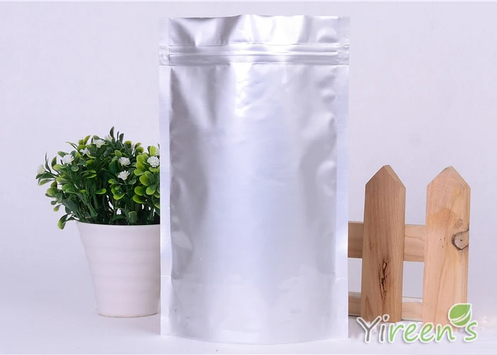 10pcs 18x31cm Silver color Aluminum Foil Bag Stand up Ziplock Food Bags, TEA NUT SNACK BEAN PACKING BAGS, 0.24mm thickness
10pcs 18x31cm Silver color Aluminum Foil Bag Stand up Ziplock Food Bags, TEA NUT SNACK BEAN PACKING BAGS, 0.24mm thickness