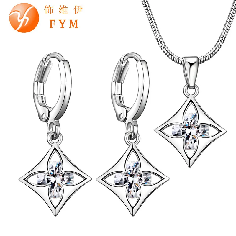 FYM New Arrival Jewelry Sets Silver Color Geometric Square Flower CZ Wedding Necklace Earring Set For Women Wholesale
FYM New Arrival Jewelry Sets Silver Color Geometric Square Flower CZ Wedding Necklace Earring Set For Women Wholesale