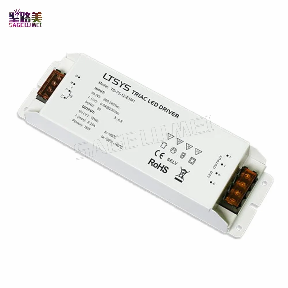 Светодиодный драйвер на входе TD 75 12 E1M1 LTECH 200V 240VAC 12VDC 6.25A Вт Постоянное Напряжение CV