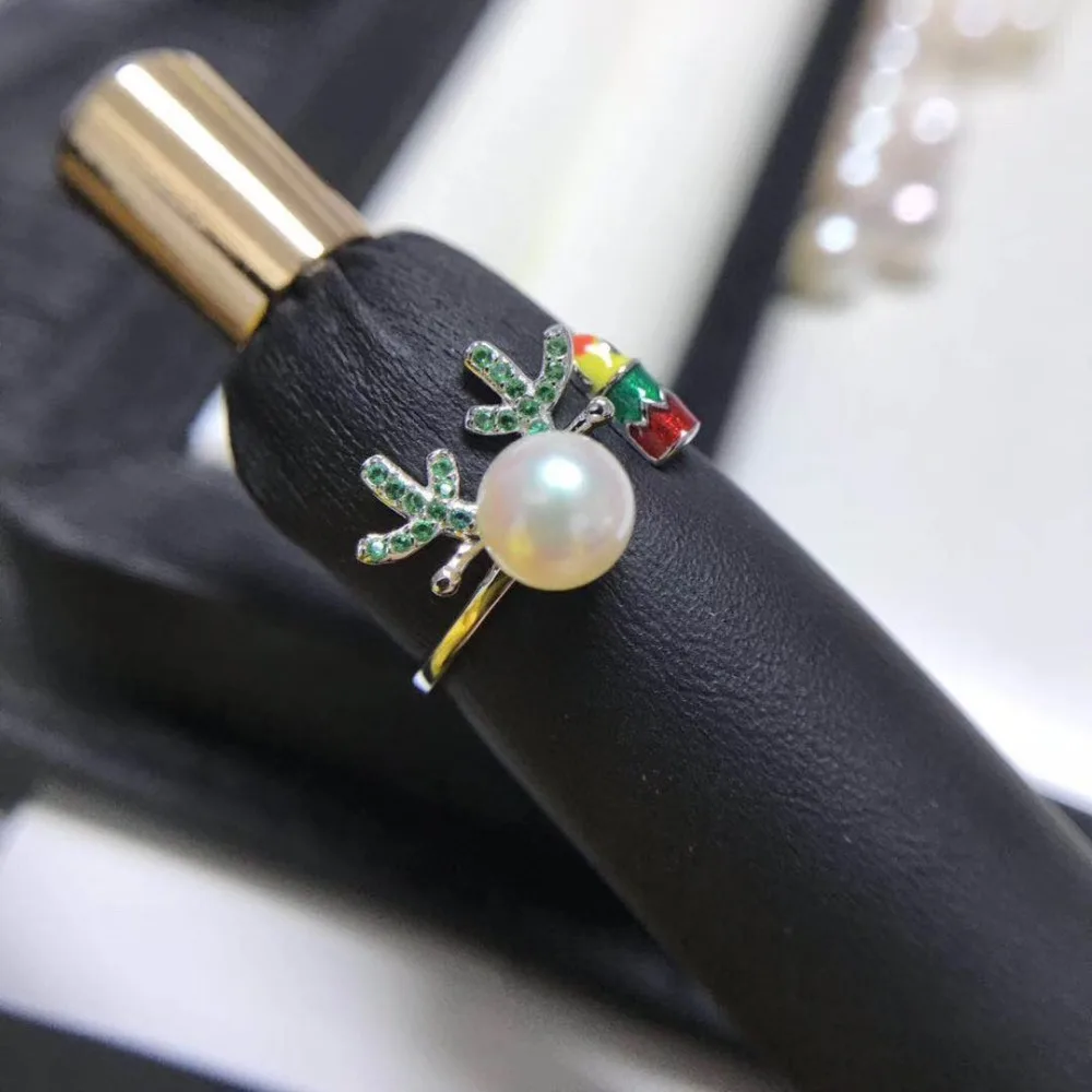 Christmas Green Deer 925 Silver Pearl Ring Finger Ring Settings Adjustable Ring Findings Jewelry Parts Fittings Accessories
Christmas Green Deer 925 Silver Pearl Ring Finger Ring Settings Adjustable Ring Findings Jewelry Parts Fittings Accessories