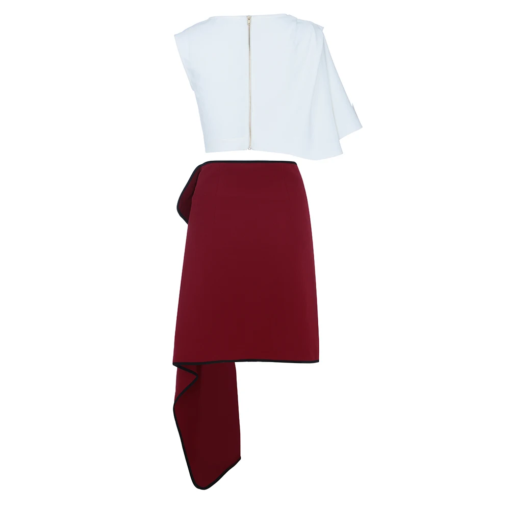 2019 New Sexy Summer White with Wine Red Patchwork Two 2 Pieces Short Sleeve Fashion Clubwear Vestidos Party Night out Wholesale
2019 New Sexy Summer White with Wine Red Patchwork Two 2 Pieces Short Sleeve Fashion Clubwear Vestidos Party Night out Wholesale