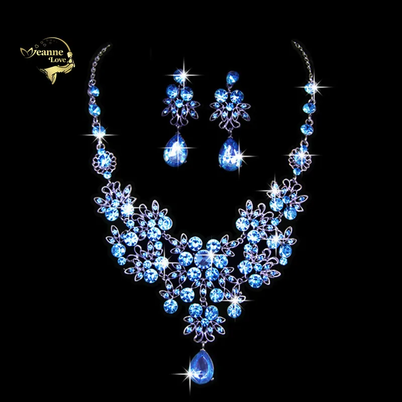 High Quality Fashion Crystal Wedding Bridal Jewelry Sets Purple Blue Women Bride Earrings Necklace Wedding Jewelry Accessories
High Quality Fashion Crystal Wedding Bridal Jewelry Sets Purple Blue Women Bride Earrings Necklace Wedding Jewelry Accessories