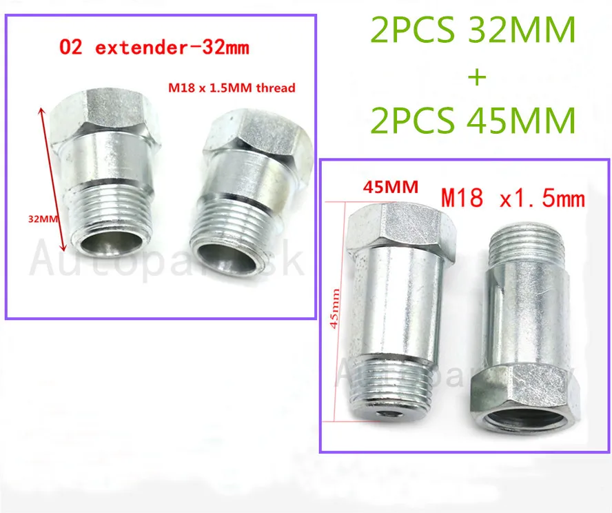 4PCS - 32MM / 45MM O2 Extender M18 x 1.5mm Check Engine Light Eliminator Adapter Oxygen Sensor Extension Spacer Exhaust Spacers
4PCS - 32MM / 45MM O2 Extender M18 x 1.5mm Check Engine Light Eliminator Adapter Oxygen Sensor Extension Spacer Exhaust Spacers