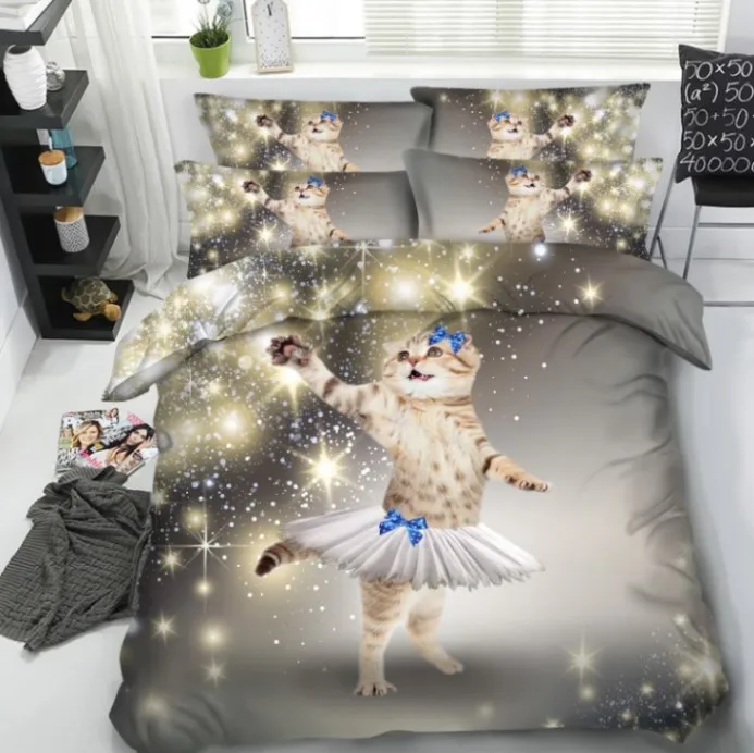Cat 3D Bedding set duvet cover bed in a bag sheet sheets linen bedspread Cartoon bedset Super King Queen size double twin 4PCS
Cat 3D Bedding set duvet cover bed in a bag sheet sheets linen bedspread Cartoon bedset Super King Queen size double twin 4PCS