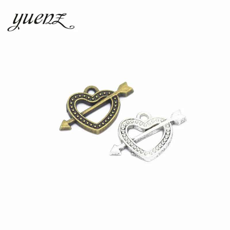 

YuenZ 12 шт античный серебряный цвет металлический кулон для ожерелья Браслет Сердце Подвески Изготовление, поиск ювелирных изделий 25*16 мм A28