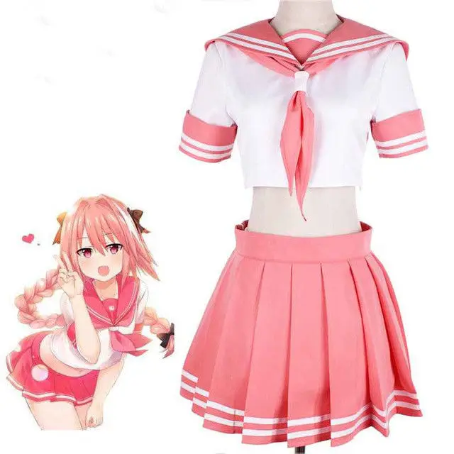 Fate/Grand Order Fate Apocrypha Rider Astolfo Cosplay JK School Uniform Sailor Suit Women Fancy Outfit Anime Halloween Costumes
Fate/Grand Order Fate Apocrypha Rider Astolfo Cosplay JK School Uniform Sailor Suit Women Fancy Outfit Anime Halloween Costumes