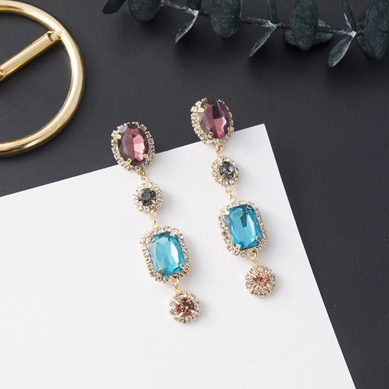 Geometric Square Round Multicolor Rhinestone Temperament Long Drop Earrings for Women Korean New Party Oorbellen Gift EC1513
Geometric Square Round Multicolor Rhinestone Temperament Long Drop Earrings for Women Korean New Party Oorbellen Gift EC1513