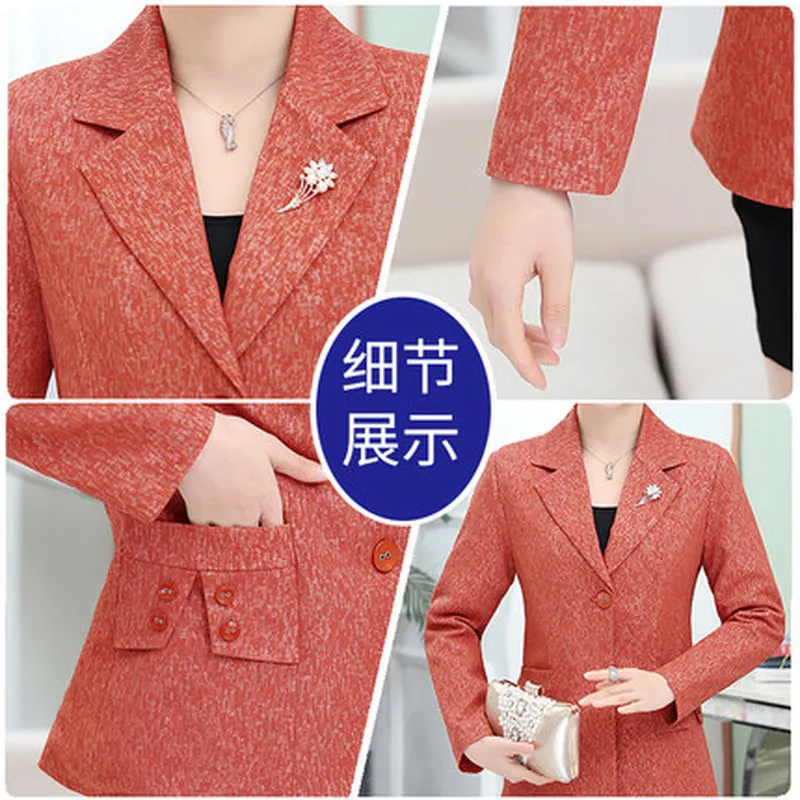 Fashion middle-aged women's spring and autumn large size coat mother dress suit new small suit middle-aged women's clothing
Fashion middle-aged women's spring and autumn large size coat mother dress suit new small suit middle-aged women's clothing
