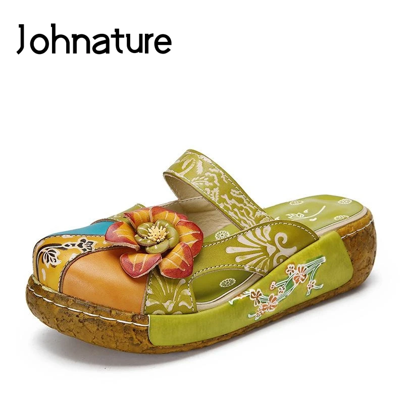 Johnature Genuine Leather 2022 New Summer Slippers Hand-painted Outside Sandals Flower Flat With Ethnic Slides Women Shoes
Johnature Genuine Leather 2022 New Summer Slippers Hand-painted Outside Sandals Flower Flat With Ethnic Slides Women Shoes