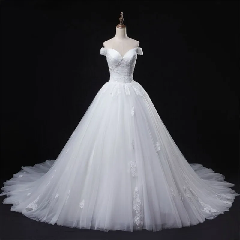 

Женское свадебное платье со шлейфом SoAyle, романтичное кружевное платье со съемным шлейфом, расшитое бисером, с длинным рукавом