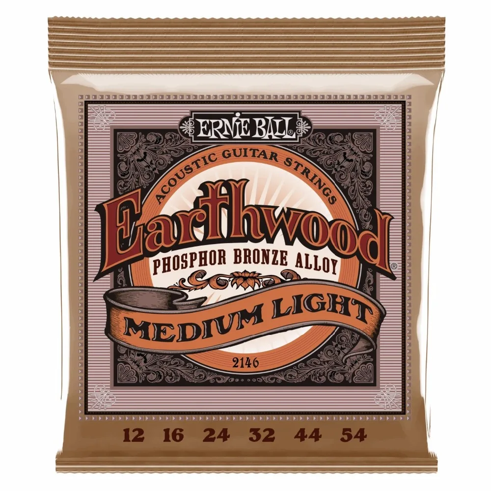 Ernie Ball 2146 Earthwood Phosphor Bronze Medium-Light Acoustic Guitar Strings 012-054
Ernie Ball 2146 Earthwood Phosphor Bronze Medium-Light Acoustic Guitar Strings 012-054