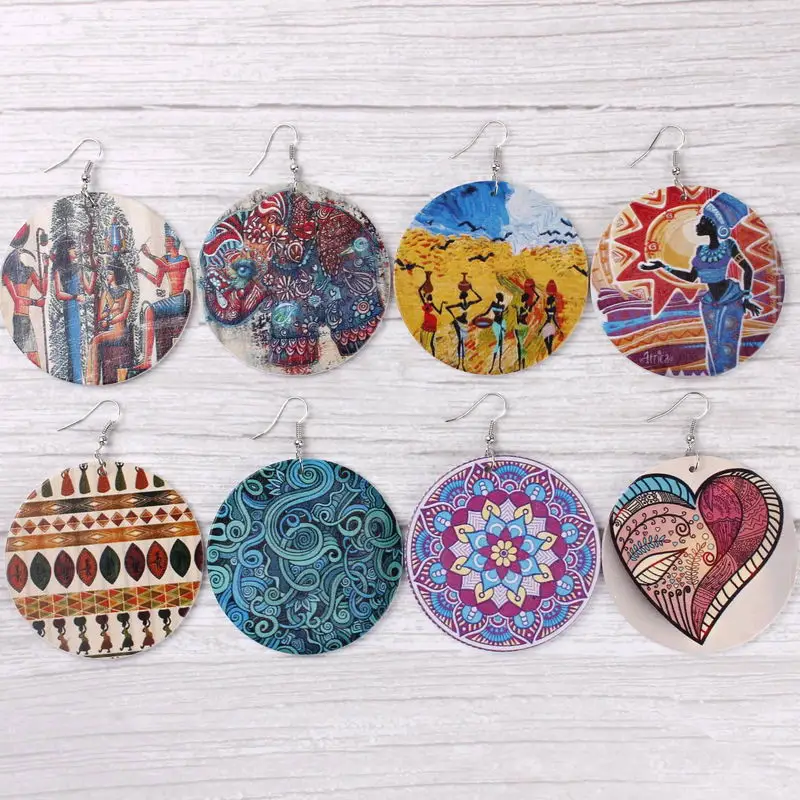 ZWPON 2019 Large Ethnic Wood Disc Earrings Women Big African Tribal Elephant Print Flat Round Wooden Earrings Jewelry Wholesale
ZWPON 2019 Large Ethnic Wood Disc Earrings Women Big African Tribal Elephant Print Flat Round Wooden Earrings Jewelry Wholesale