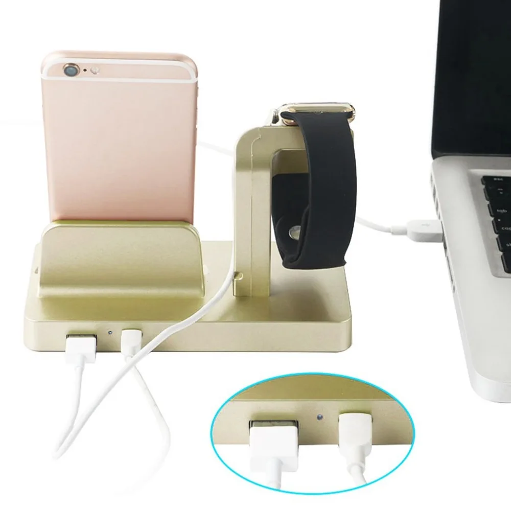 Зарядная док-станция 2 в 1 для Apple Watch Держатель зарядного устройства iPhone 6/6plus/6s/7plus