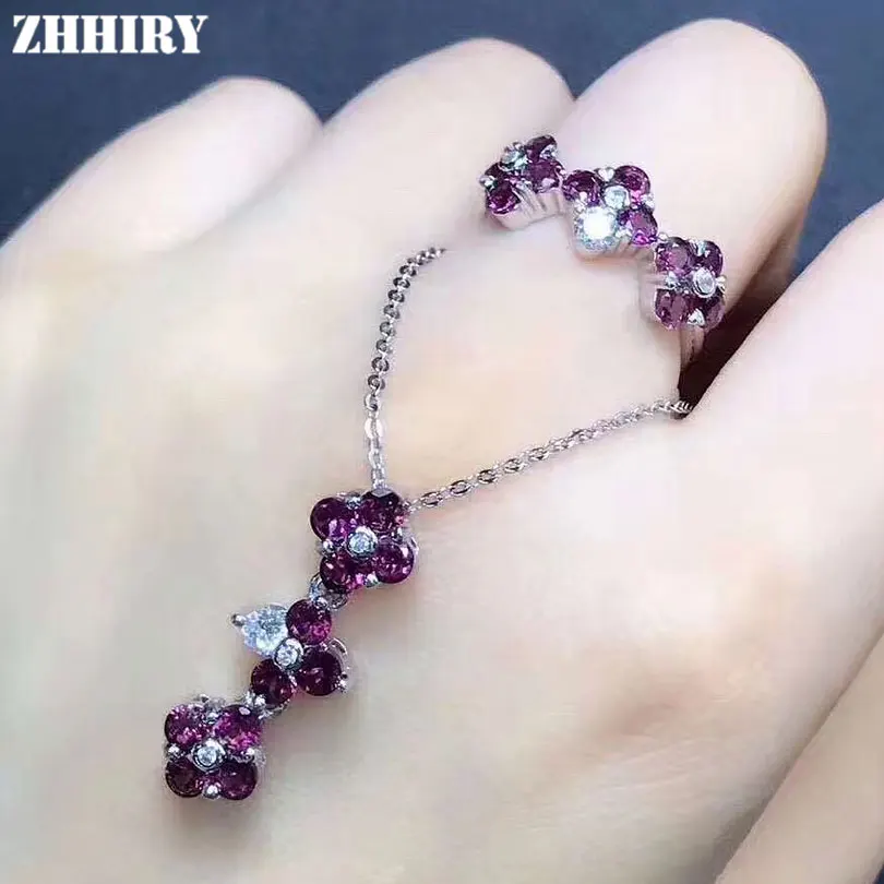 ZHHIRY Women Pyrope Jewelry Sets Purple Garnet Genuine 925 Sterling Silver Ring Necklace Pendant Chain Set Gemstone Fine Jewelry
ZHHIRY Women Pyrope Jewelry Sets Purple Garnet Genuine 925 Sterling Silver Ring Necklace Pendant Chain Set Gemstone Fine Jewelry
