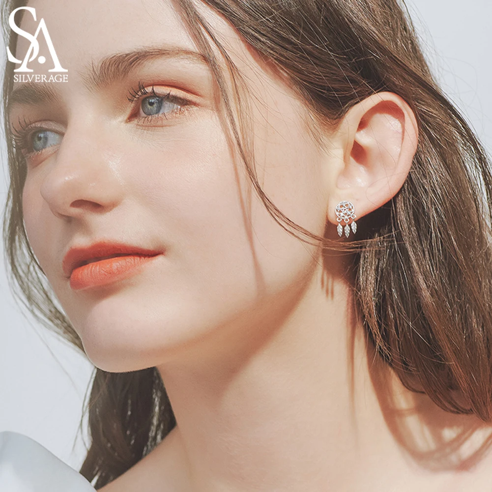SA SILVERAGE 925 Sterling Silver Dreamcatcher Tassel Drop Earrings Woman 925 Silver AAA Zirconia Long Earrings Fashion Earring
SA SILVERAGE 925 Sterling Silver Dreamcatcher Tassel Drop Earrings Woman 925 Silver AAA Zirconia Long Earrings Fashion Earring