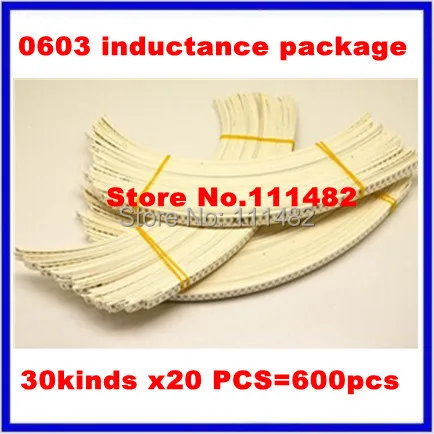 30kinds x20 PCS/each=600 Common winding inductance kit, 0603 inductors package 1.2nH~10uH
30kinds x20 PCS/each=600 Common winding inductance kit, 0603 inductors package 1.2nH~10uH