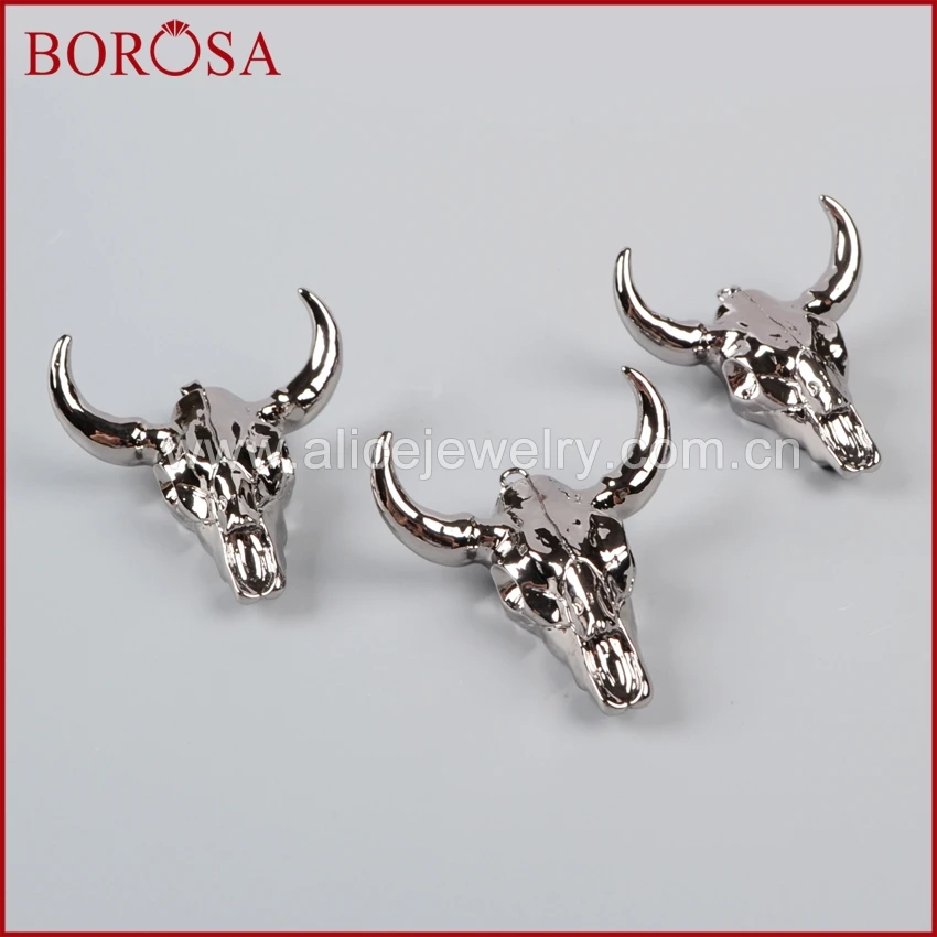 BOROSA 5Pcs Longhorn resin horn cattle pendants, bull cattle pendants with full Black Electroplated Color Gems Jewelry G0843
BOROSA 5Pcs Longhorn resin horn cattle pendants, bull cattle pendants with full Black Electroplated Color Gems Jewelry G0843