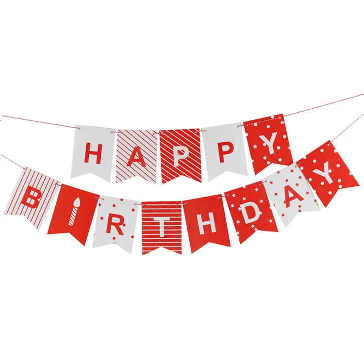 Happy Birthday Party Decorations for Home Red Stripe Banners Swallowtail Fish Tail Flag Accessories for First Birthday Boy Party
Happy Birthday Party Decorations for Home Red Stripe Banners Swallowtail Fish Tail Flag Accessories for First Birthday Boy Party