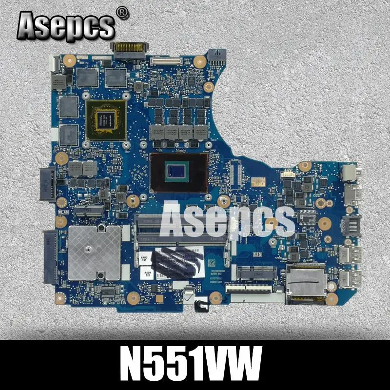 N551VW материнская плата I7-6700HQ для For Asus G551V FX551V G551VW FX51VW ноутбука тест материнской