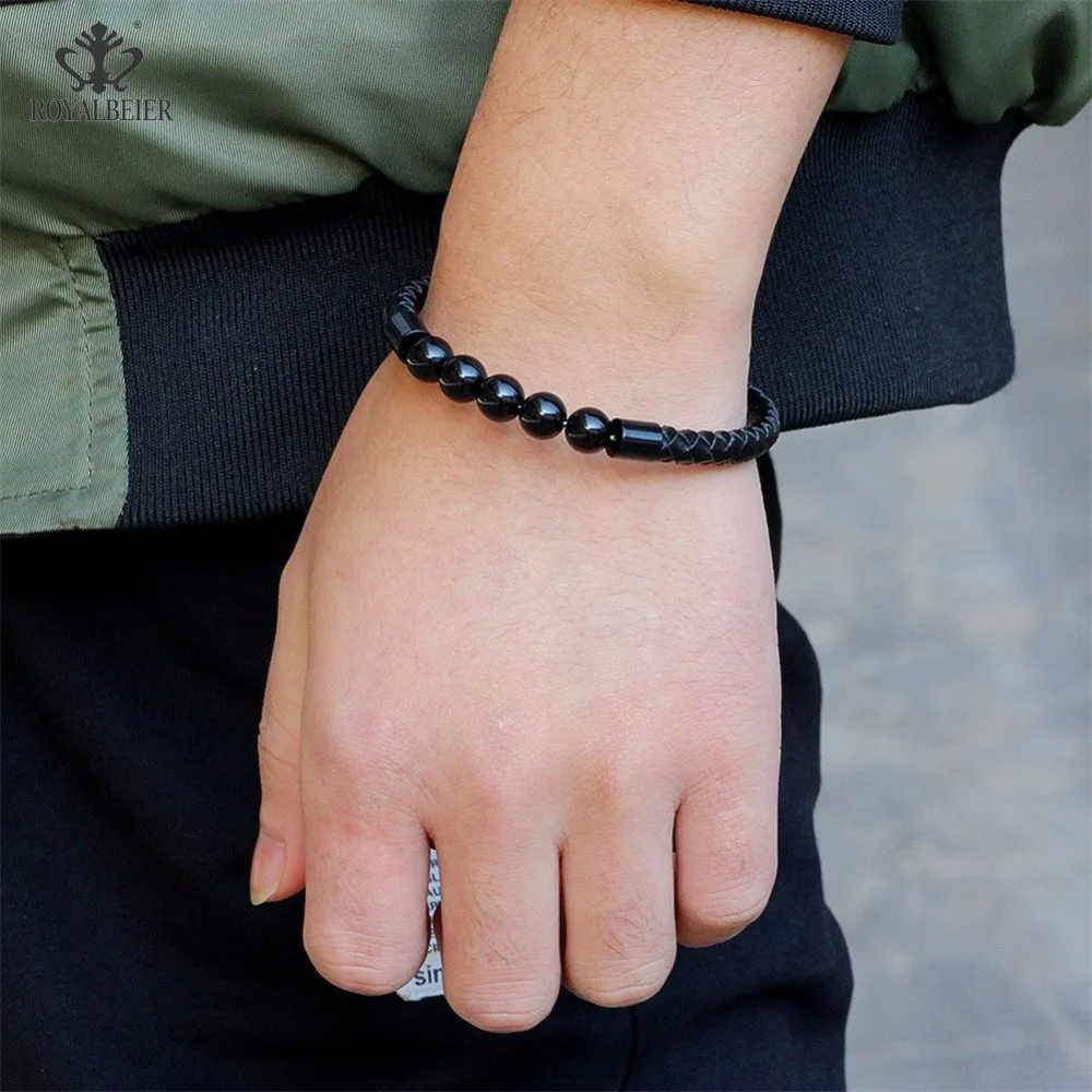 RoyalBeier Drop Shipping Natural Stone Bracelet Magnet Leather Bracelet Stone Charms Yoga Jewelry For Women Men
RoyalBeier Drop Shipping Natural Stone Bracelet Magnet Leather Bracelet Stone Charms Yoga Jewelry For Women Men