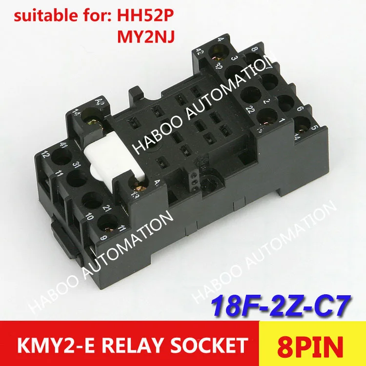 10pcs/lot HABOO Relay socket KMY2-E 8pin relay socket 2NO+2NC plug socket for HH52P MY2NJ relay
10pcs/lot HABOO Relay socket KMY2-E 8pin relay socket 2NO+2NC plug socket for HH52P MY2NJ relay