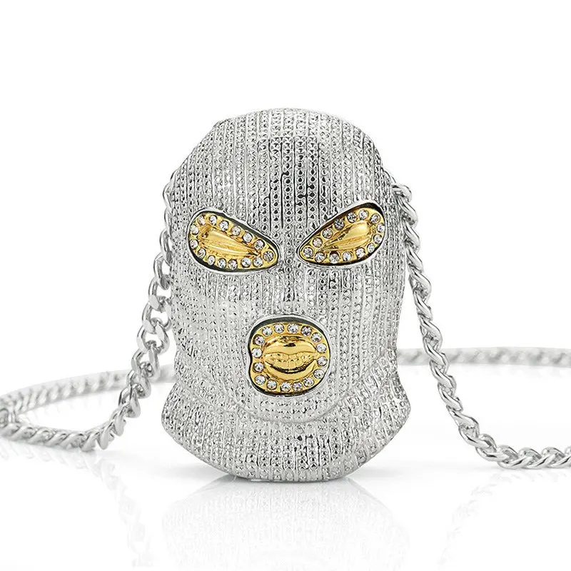 Ожерелье с антитеррористической маской хип хоп ювелирные изделия мужские