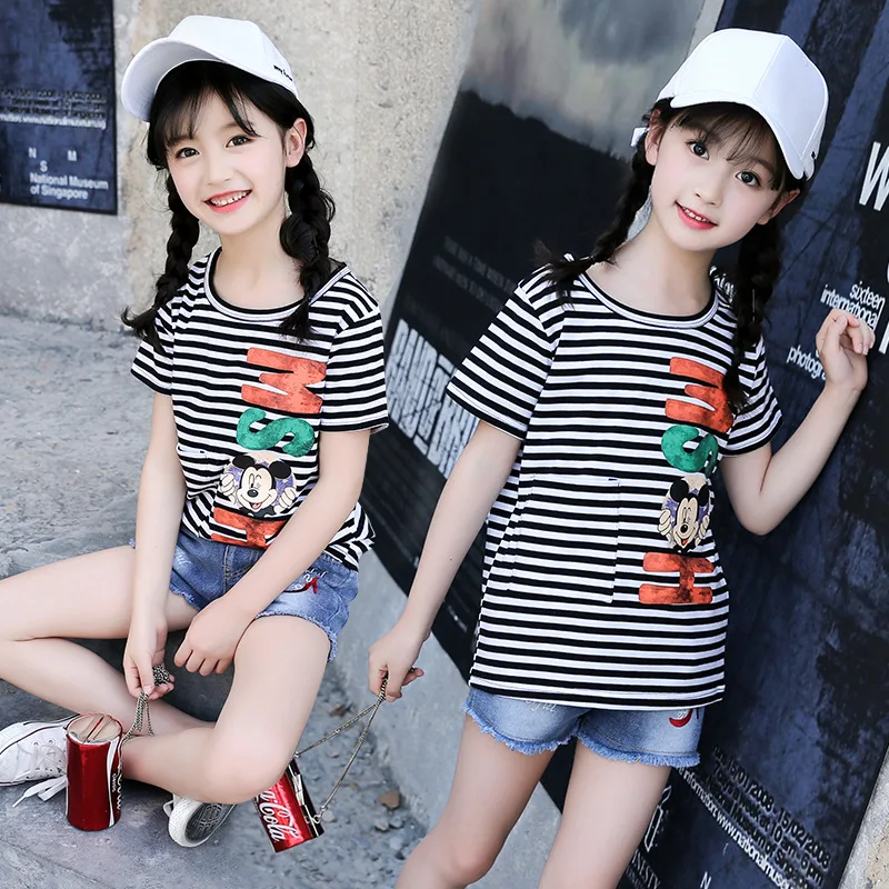 6-10T Baby Girls T Shirt Children Cotton Short Sleeve Striped Tops Tee Kids Summer Clothes Infant Casual Tops T-Shirts
6-10T Baby Girls T Shirt Children Cotton Short Sleeve Striped Tops Tee Kids Summer Clothes Infant Casual Tops T-Shirts