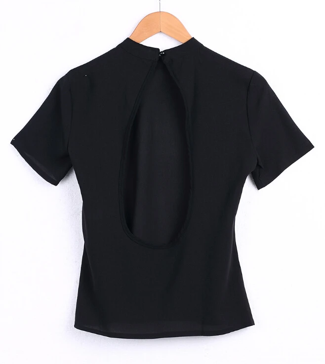 Fashion Women Lady Clothing Summer Loose Top Short Sleeve Backless Black T-Shirts Ladies Casual Tops T-Shirt
Fashion Women Lady Clothing Summer Loose Top Short Sleeve Backless Black T-Shirts Ladies Casual Tops T-Shirt