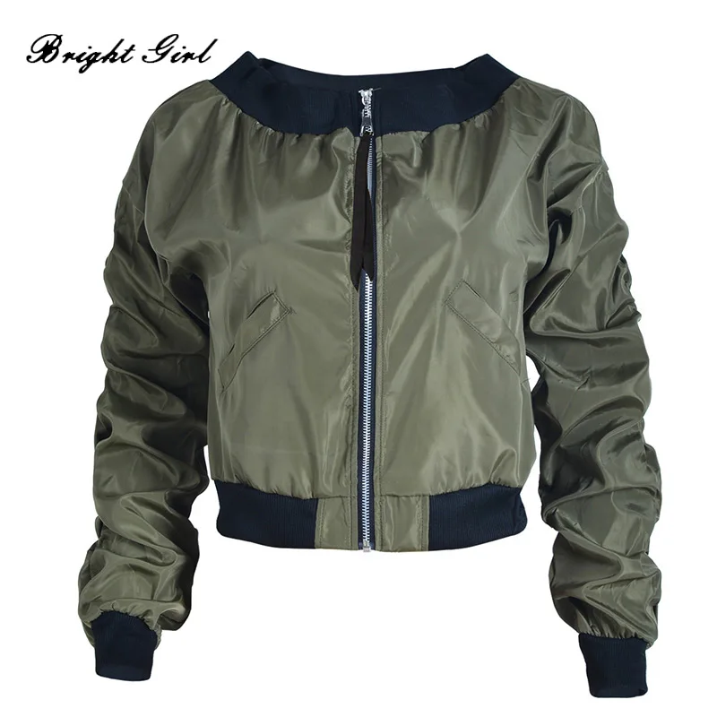 Яркий девушка осень Для женщин куртка с длинным рукавом на молнии Street Wear пальто