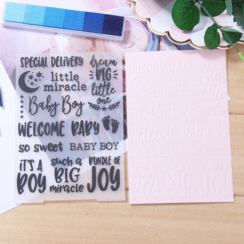 Special It's A Boy Plastic Embossing Folder 2019 for Scrapbooking DIY Photo Diary Album Paper Card Scrapbook Decoration Ornament
Special It's A Boy Plastic Embossing Folder 2019 for Scrapbooking DIY Photo Diary Album Paper Card Scrapbook Decoration Ornament